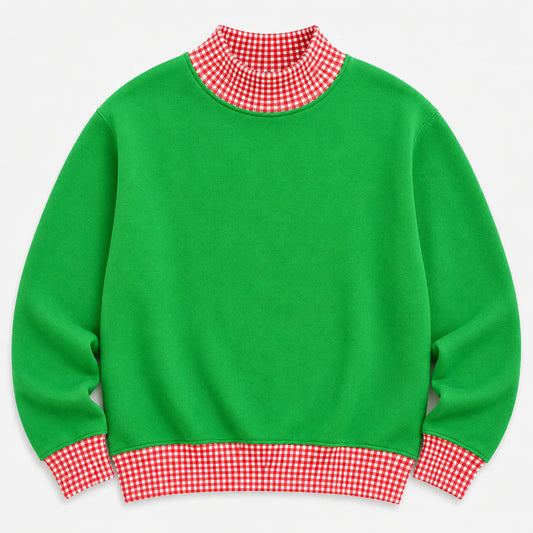 Holiday Gingham Mock Neck Sweatshirt | PRE-ORDER | Kids + Adults