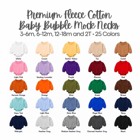 Premium Solid Mock Neck Baby Bubble | PRE-ORDER | 25 Colors