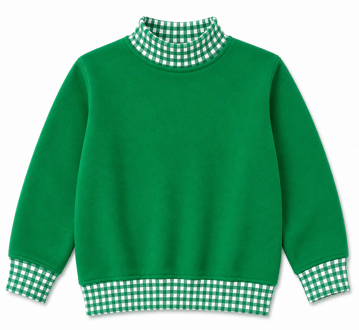 Kids Gingham Mock Neck Sweatshirt | PRE-ORDER| 12M–14Y