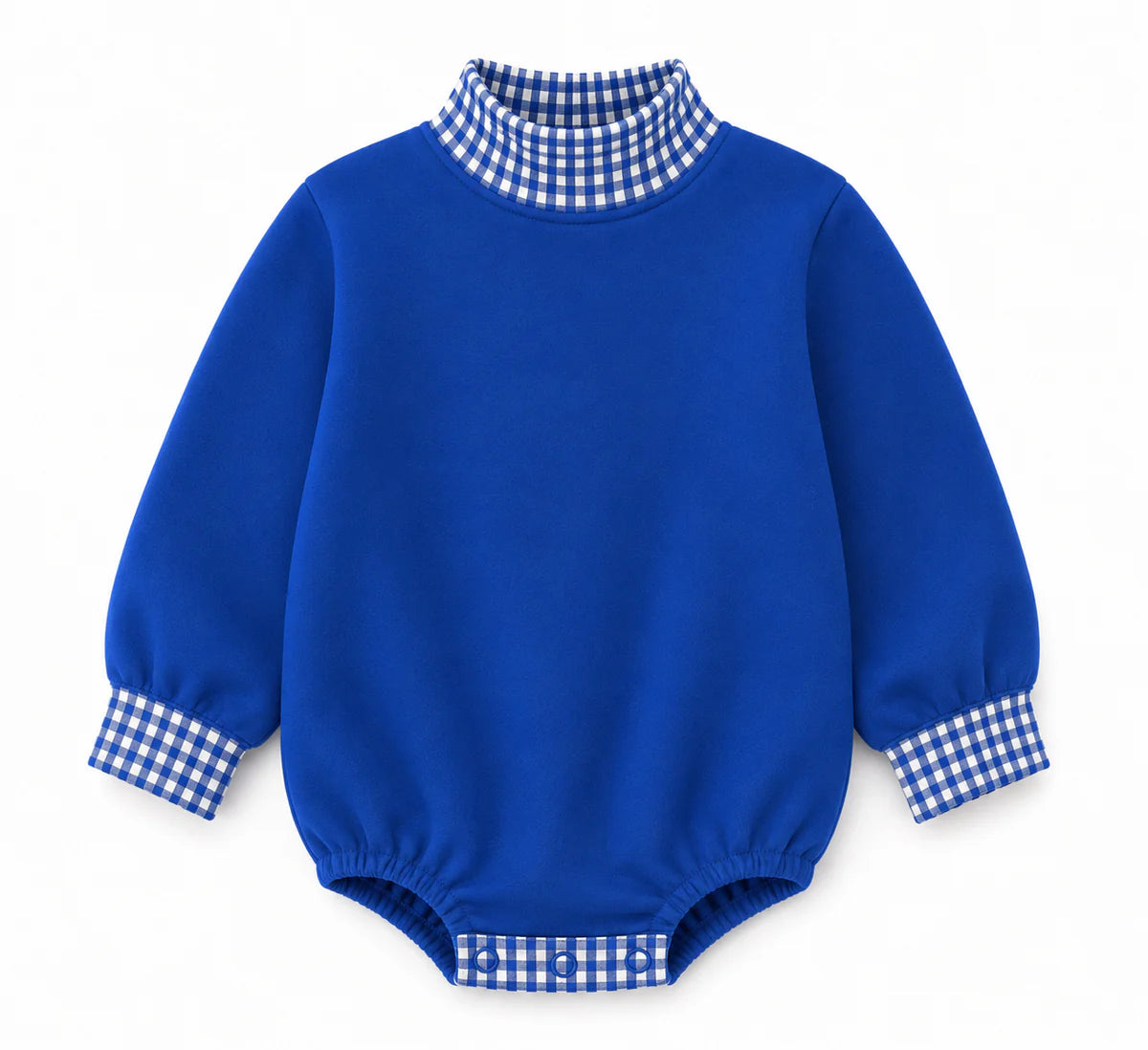 Gingham Mock Neck Baby Bubble | PRE-ORDER