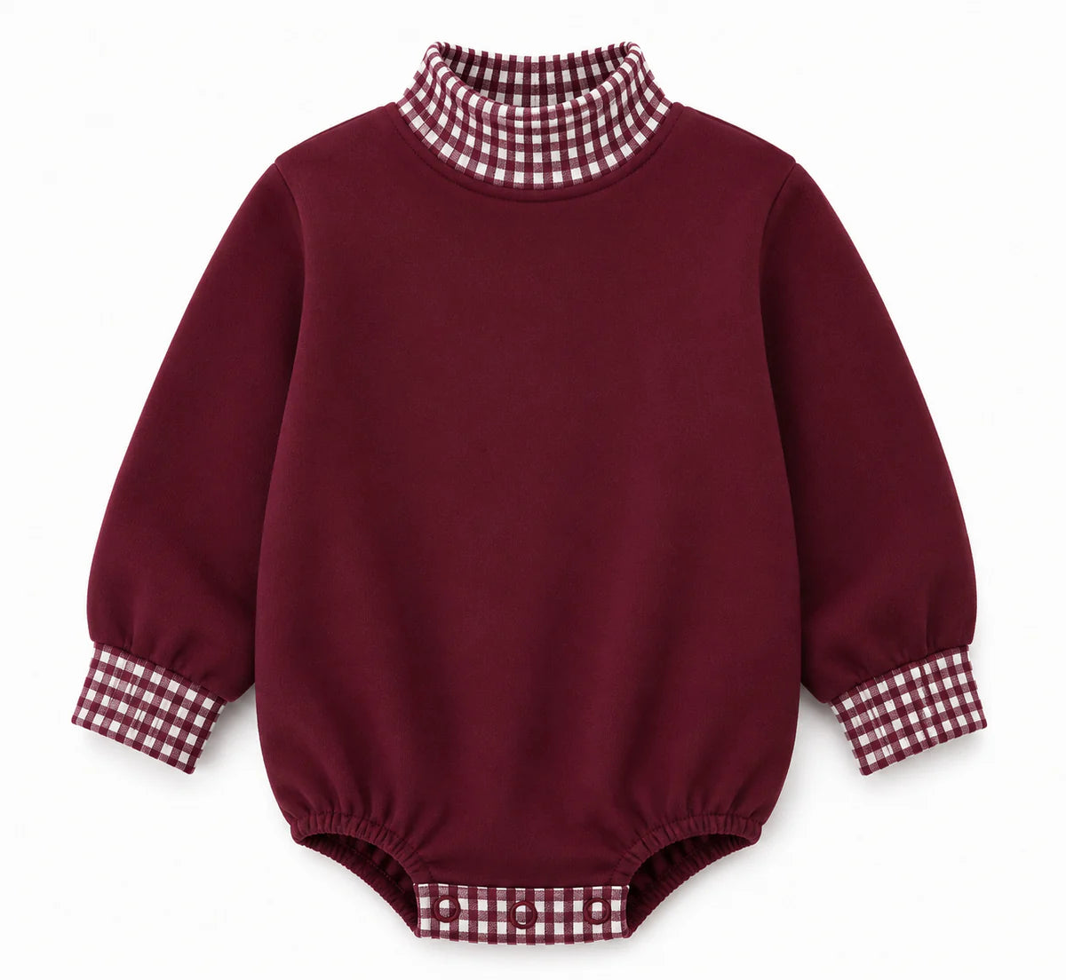 Gingham Mock Neck Baby Bubble | PRE-ORDER
