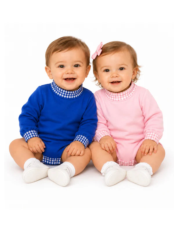 Gingham Mock Neck Baby Bubble | PRE-ORDER