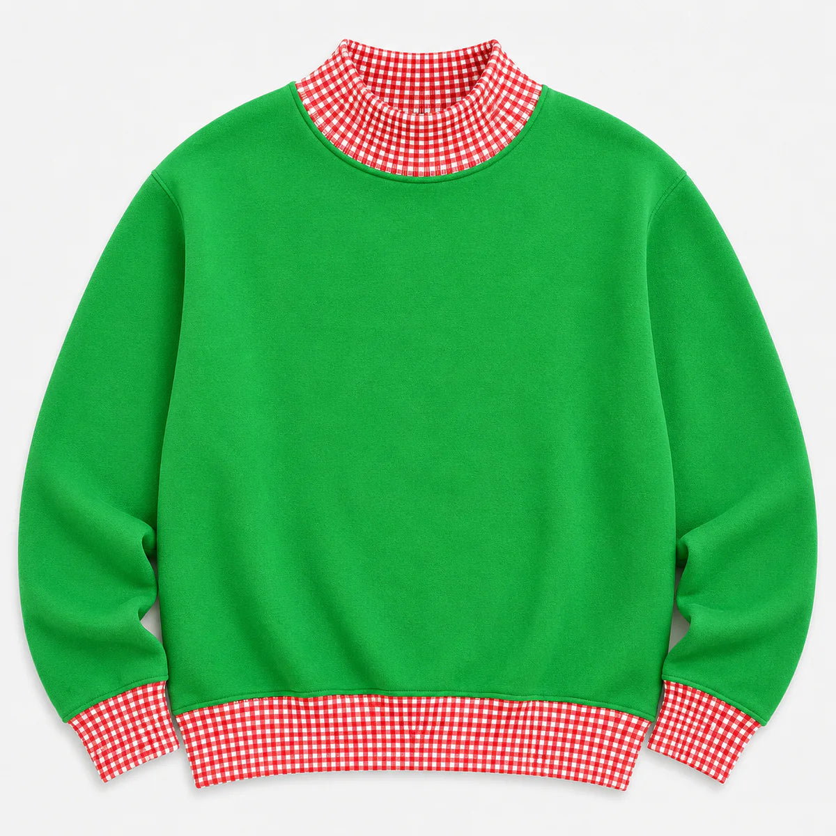 Holiday Gingham Mock Neck Sweatshirt | PRE-ORDER | Kids + Adults