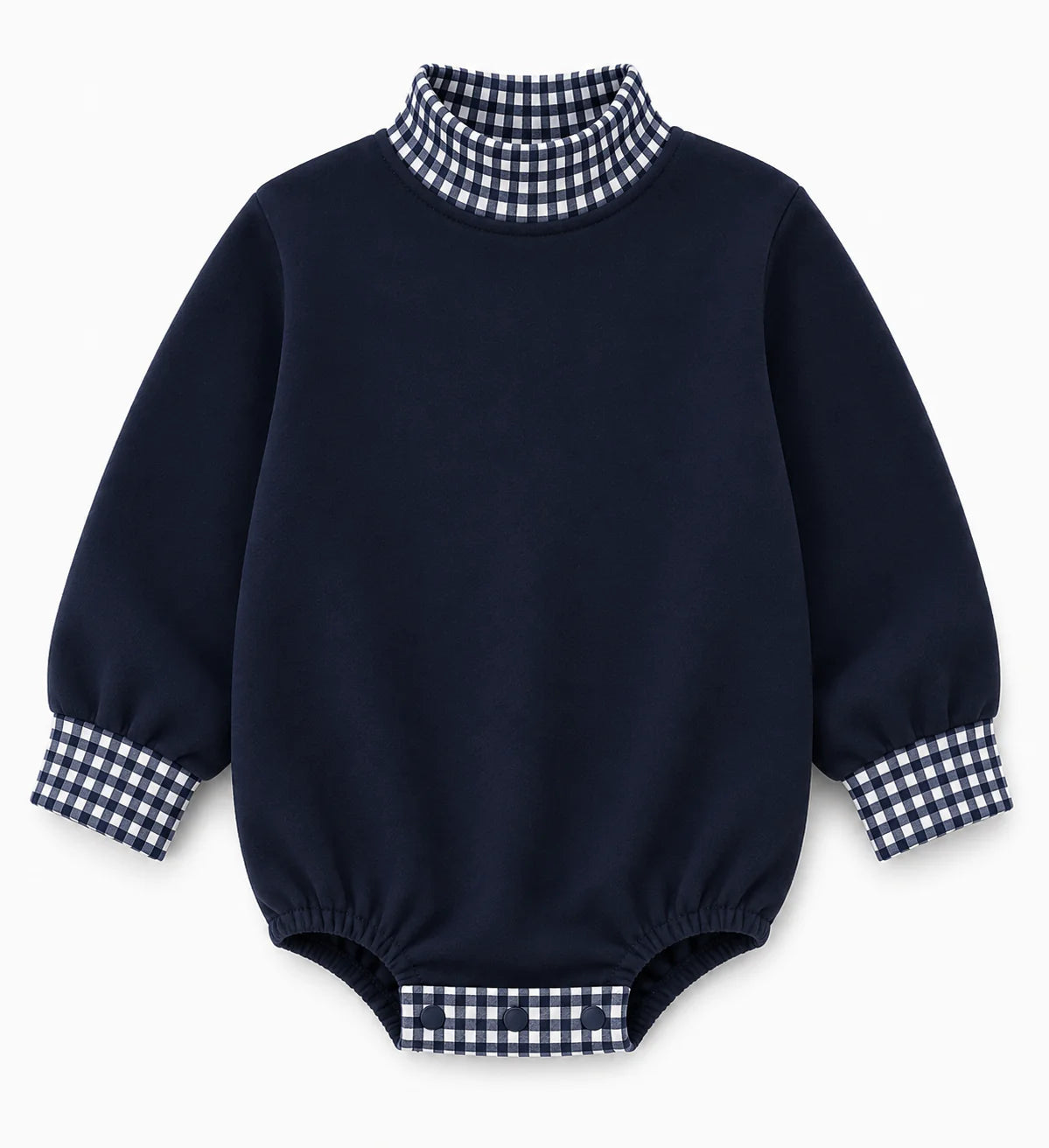 Gingham Mock Neck Baby Bubble | PRE-ORDER