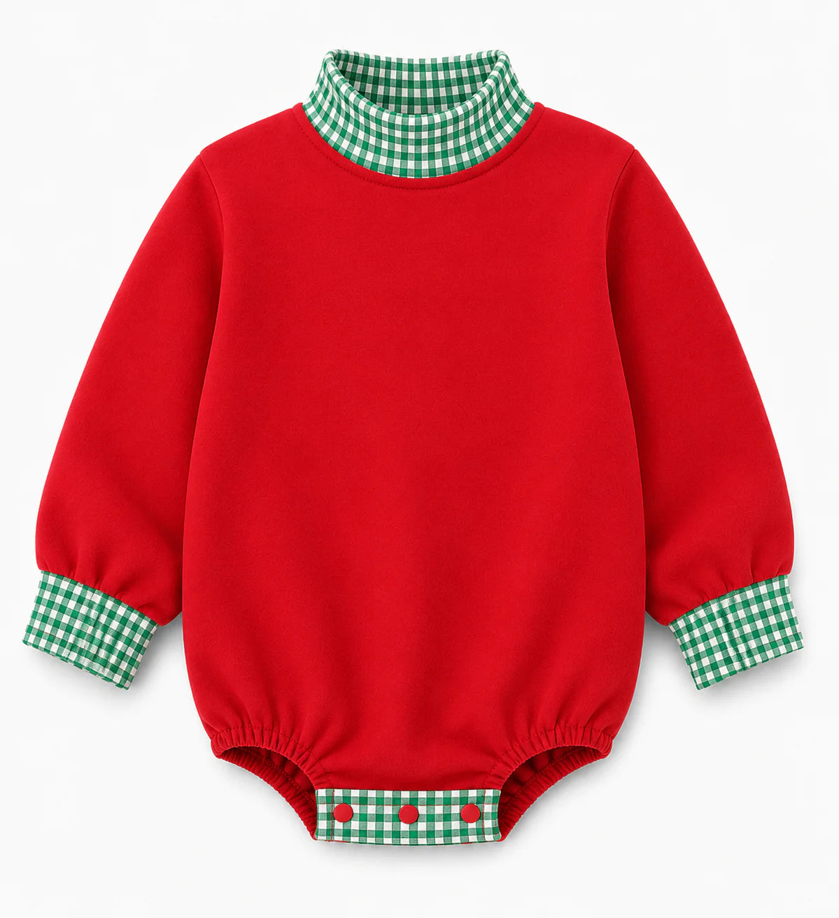 Holiday Gingham Mock Neck Baby Bubble | PRE-ORDER