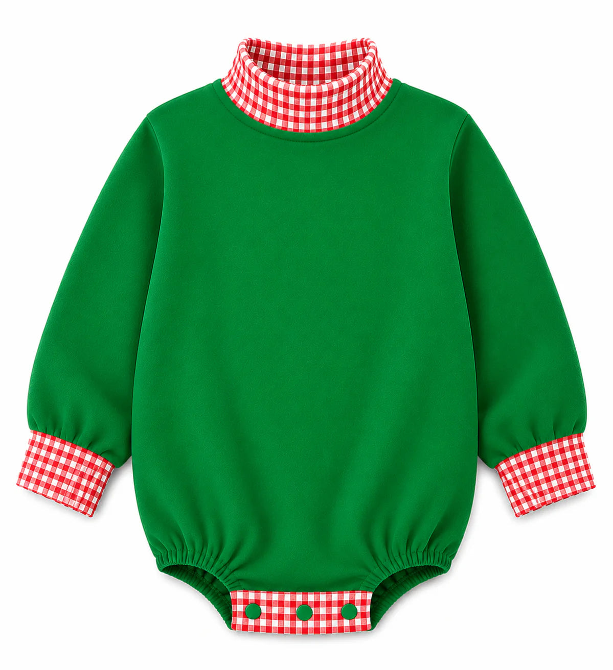 Holiday Gingham Mock Neck Baby Bubble | PRE-ORDER