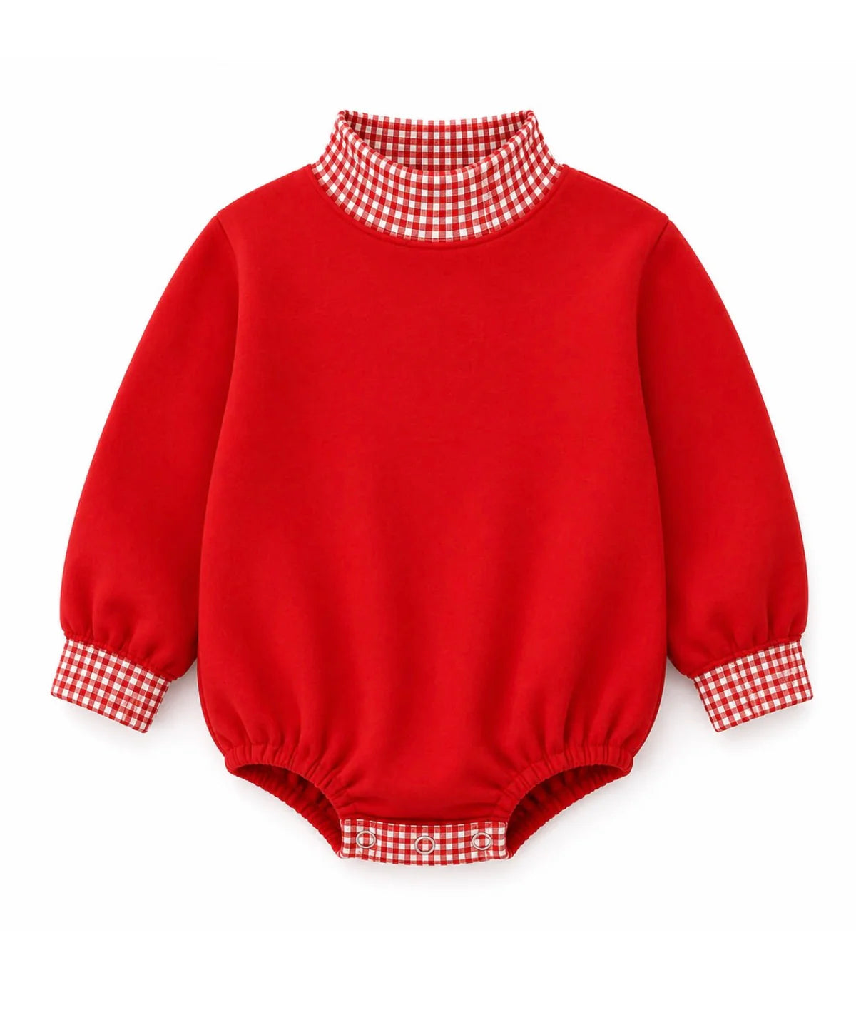 Gingham Mock Neck Baby Bubble | PRE-ORDER