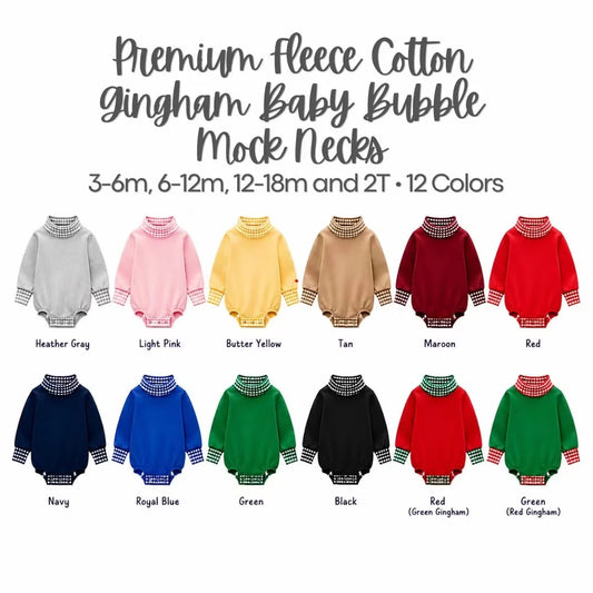 Gingham Mock Neck Baby Bubble | PRE-ORDER