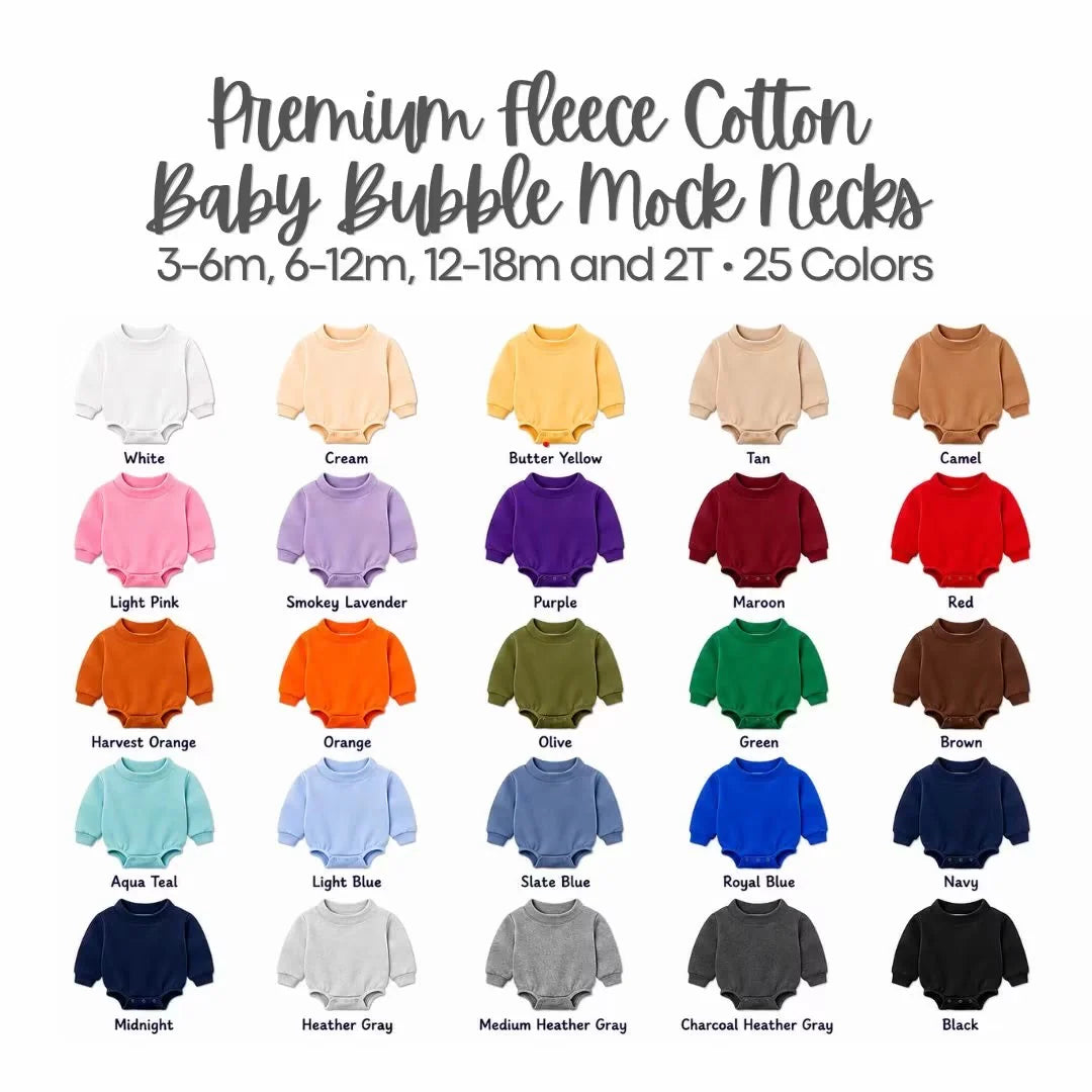 Premium Solid Mock Neck Baby Bubble | PRE-ORDER | 25 Colors