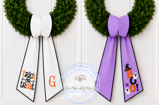 PREORDER | Boo & Bow Collection Fall Bow Wreath Sash -- Ric Rac