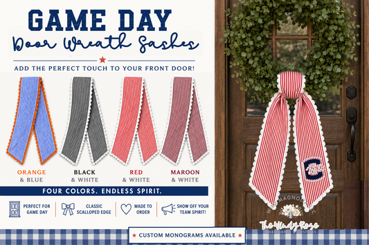 PREORDER | Game Day Wreath Sashes-- Ric Rac