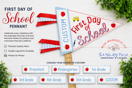 BACK TO SCHOOL | First Day of School Pennant Flag | Keepsake
