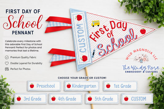 BACK TO SCHOOL | First Day of School Pennant Flag | Keepsake