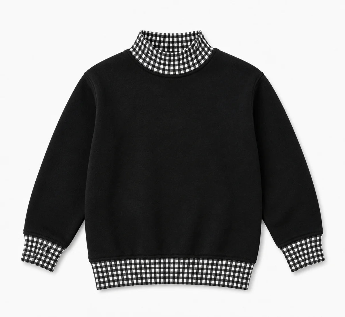 Kids Gingham Mock Neck Sweatshirt | PRE-ORDER| 12M–14Y