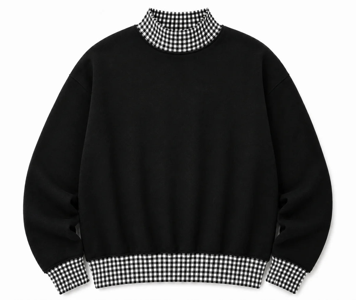 Adult Gingham Mock Neck Sweatshirt | PRE-ORDER | Embroidery