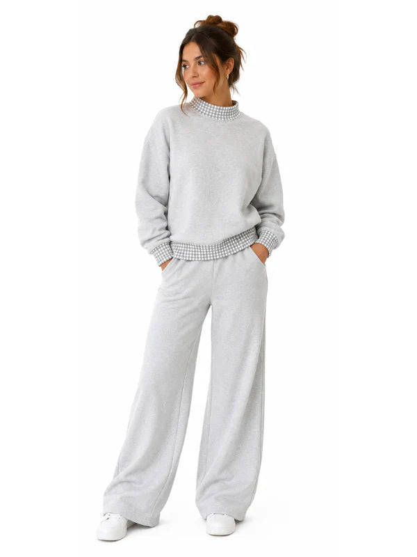 Adult Gingham Mock Neck Sweatshirt | PRE-ORDER | Embroidery