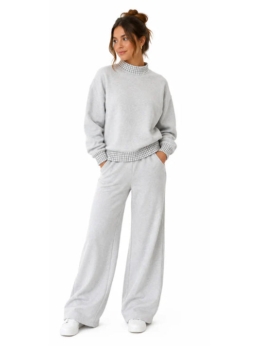 Adult Gingham Mock Neck Sweatshirt | PRE-ORDER | Embroidery