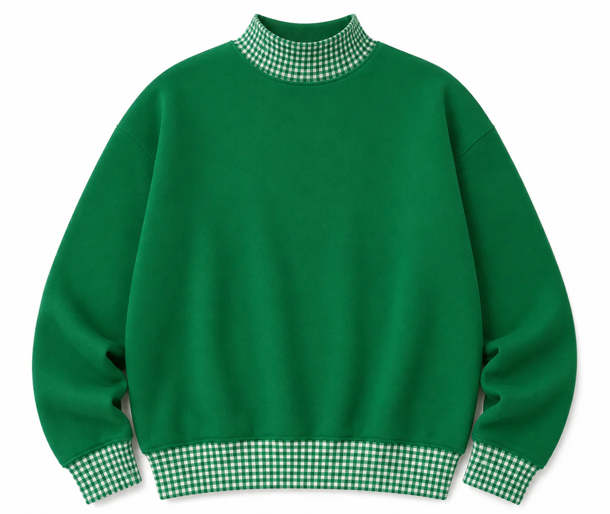 Adult Gingham Mock Neck Sweatshirt | PRE-ORDER | Embroidery