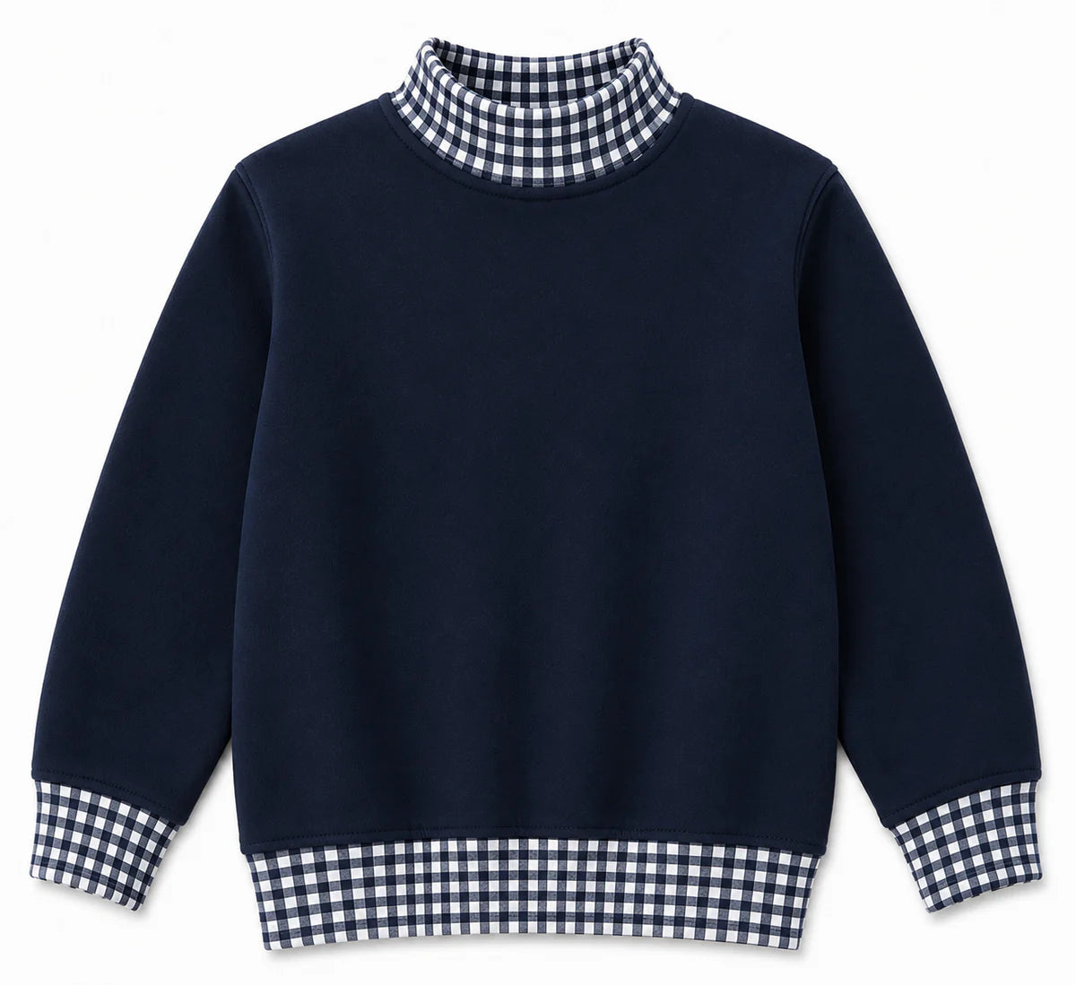 Kids Gingham Mock Neck Sweatshirt | PRE-ORDER| 12M–14Y