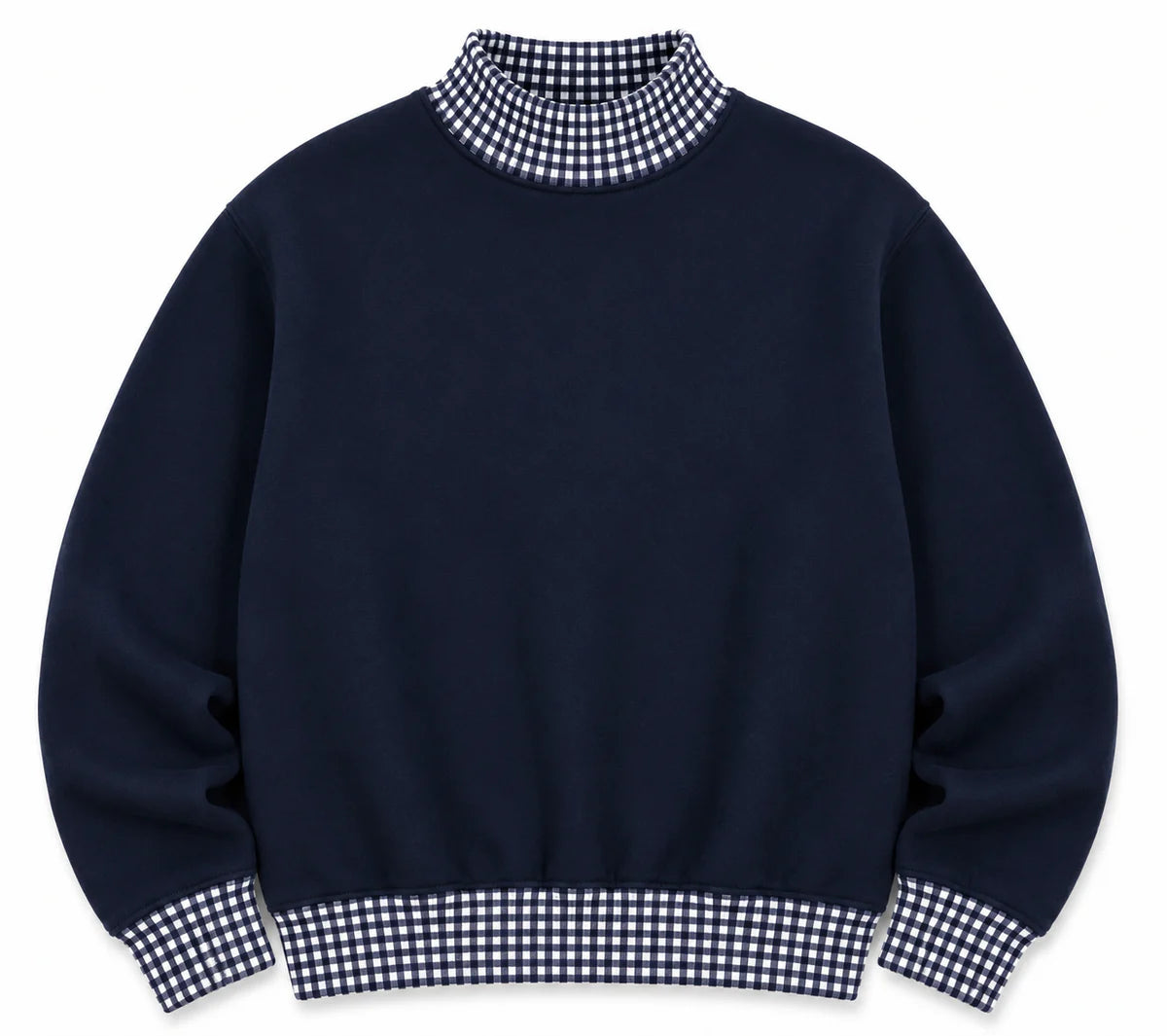 Adult Gingham Mock Neck Sweatshirt | PRE-ORDER | Embroidery