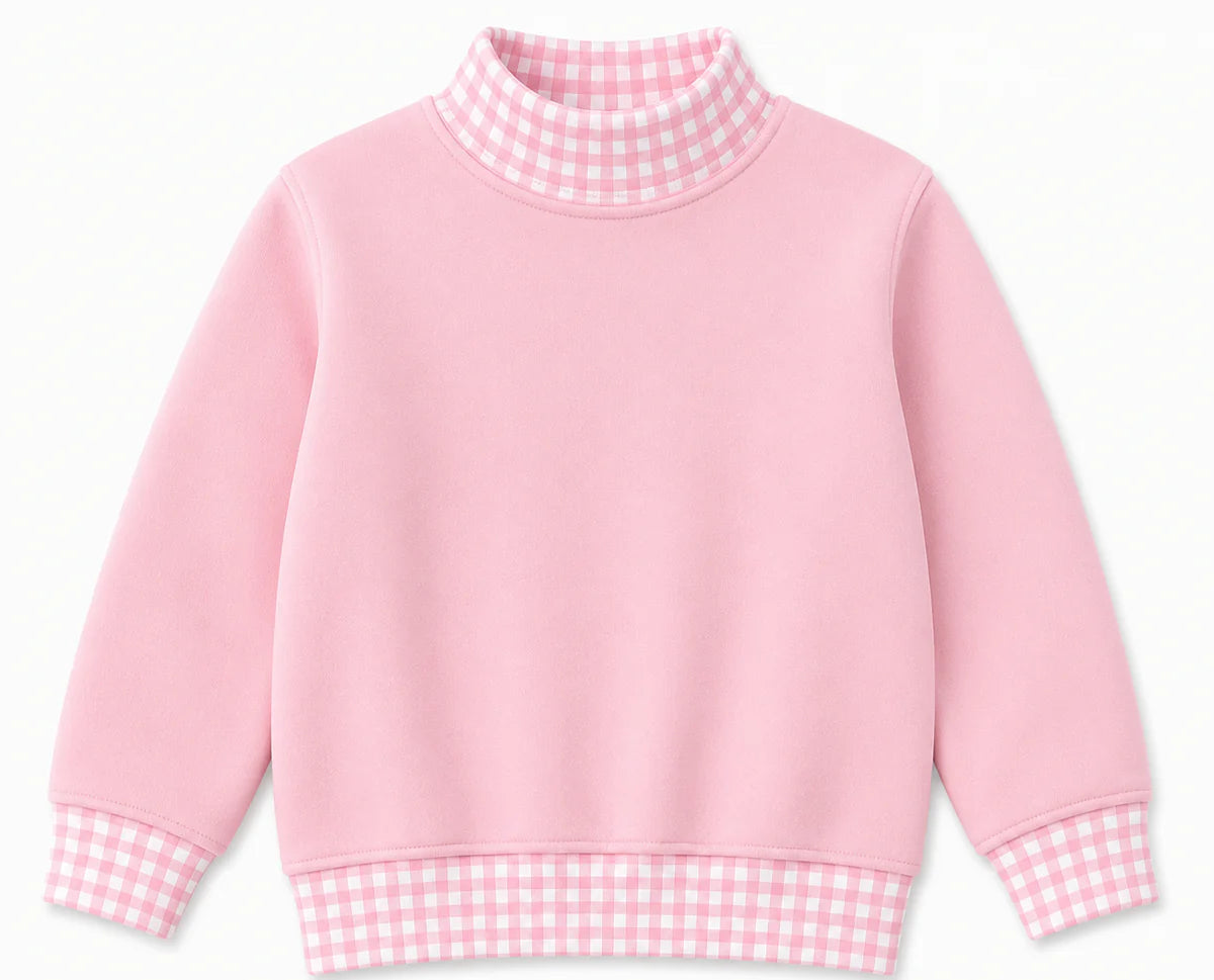 Kids Gingham Mock Neck Sweatshirt | PRE-ORDER| 12M–14Y