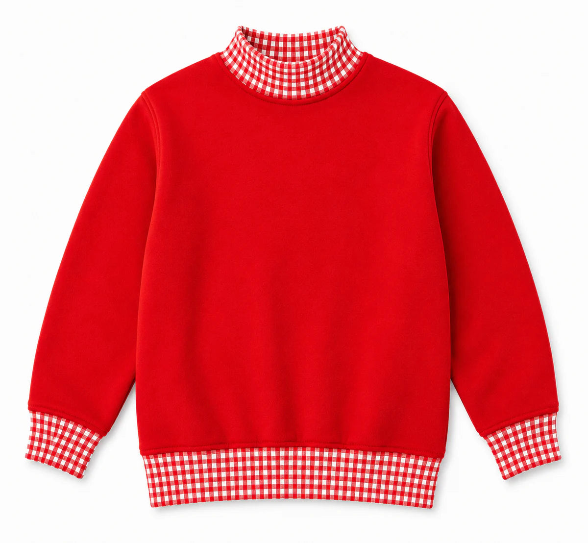 Kids Gingham Mock Neck Sweatshirt | PRE-ORDER| 12M–14Y