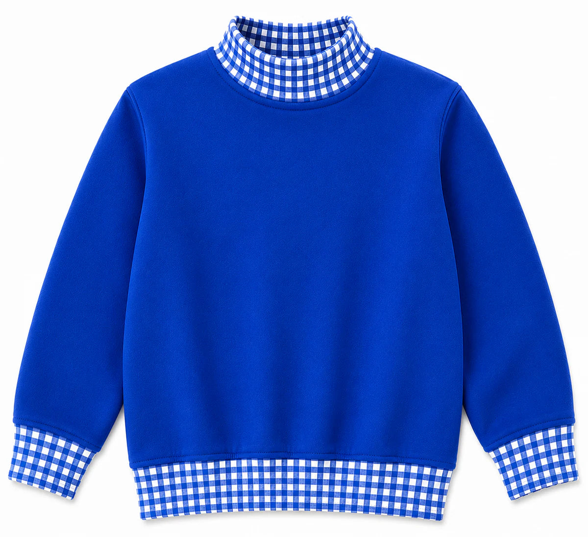 Kids Gingham Mock Neck Sweatshirt | PRE-ORDER| 12M–14Y
