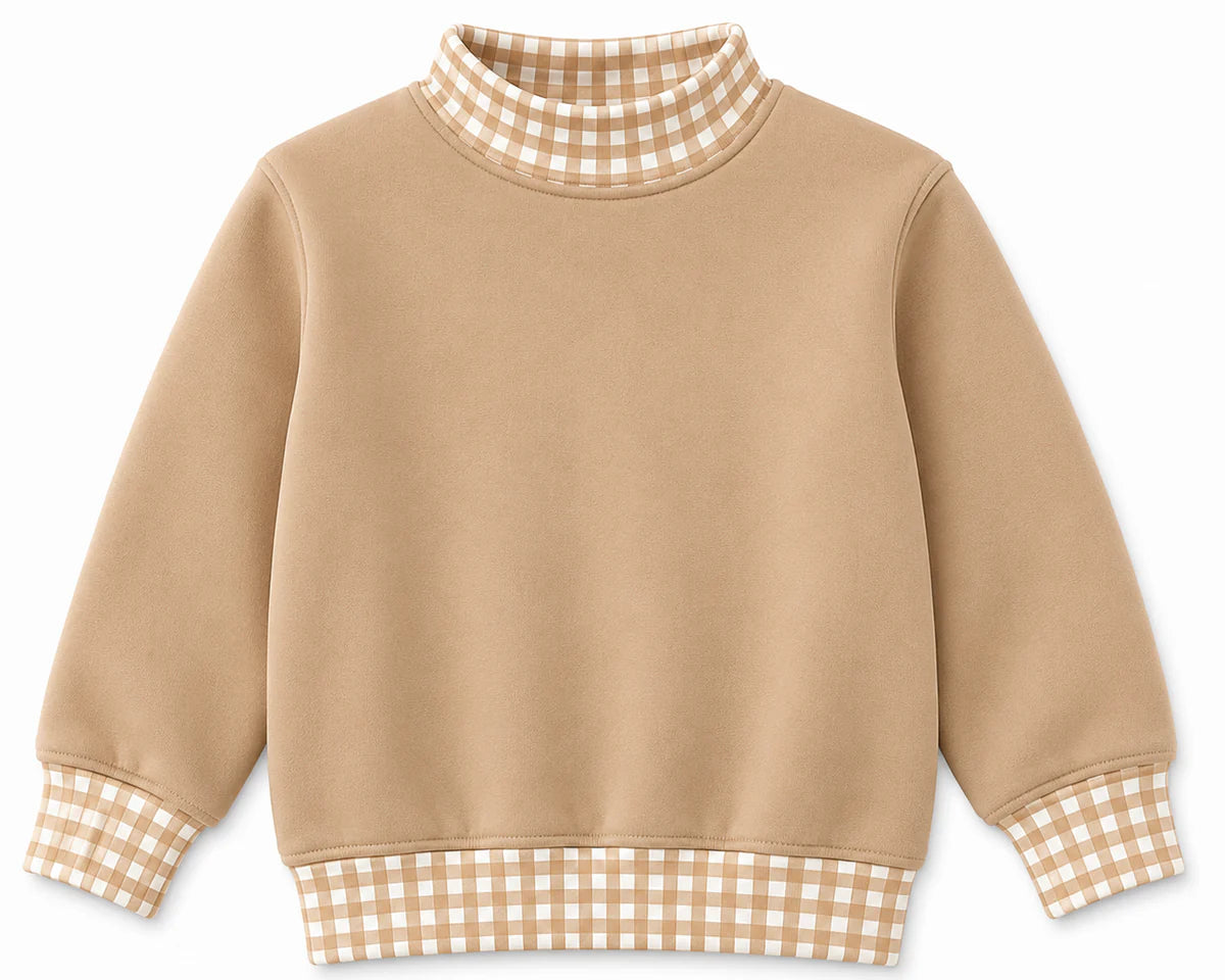 Kids Gingham Mock Neck Sweatshirt | PRE-ORDER| 12M–14Y