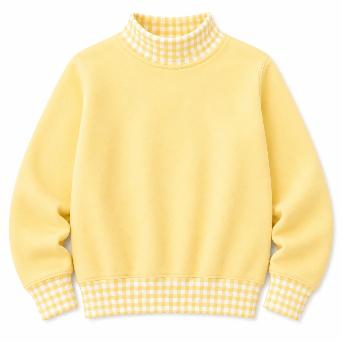 Kids Gingham Mock Neck Sweatshirt | PRE-ORDER| 12M–14Y