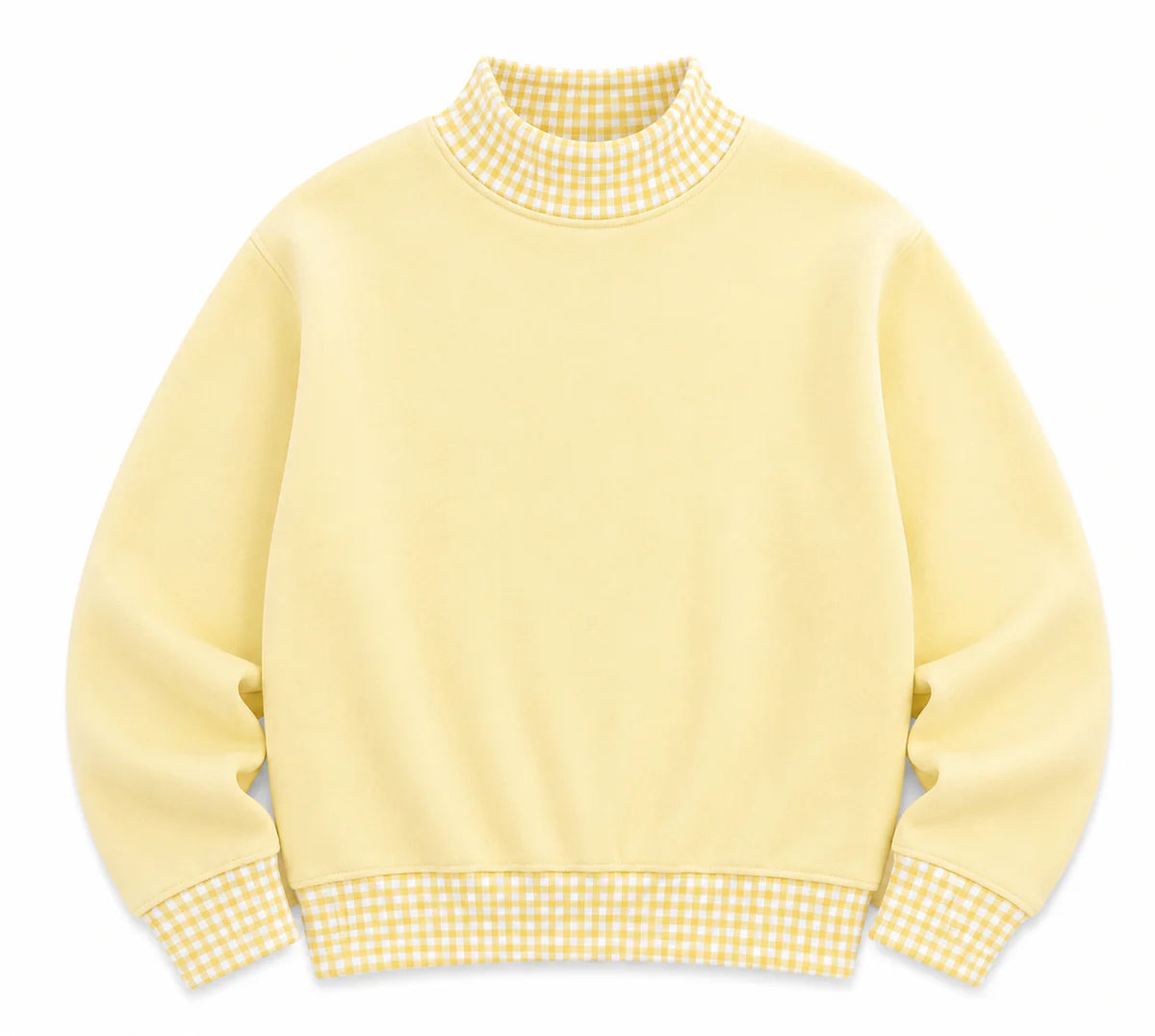 Adult Gingham Mock Neck Sweatshirt | PRE-ORDER | Embroidery
